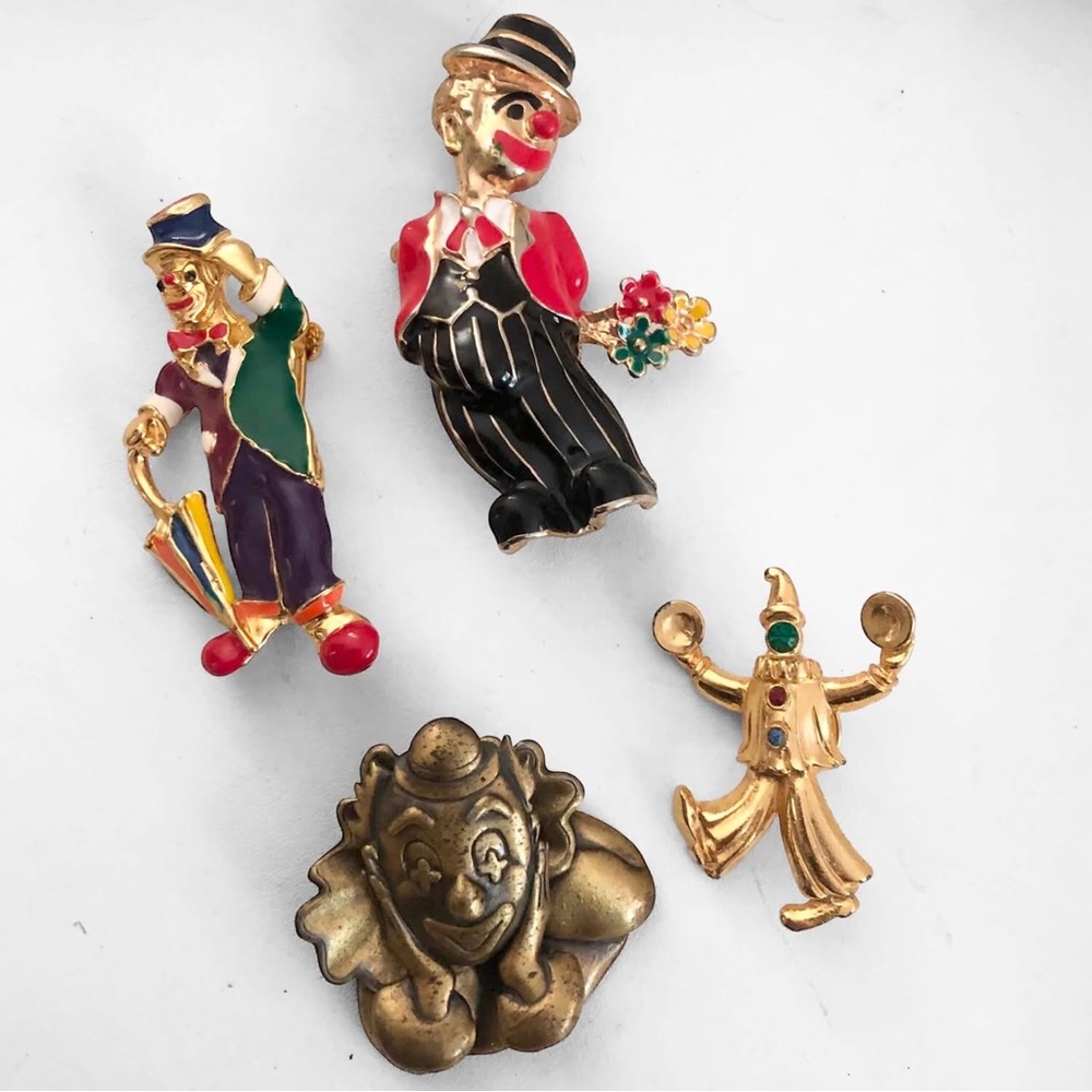 Vintage Clown Brooch Lot w/JOMAZ